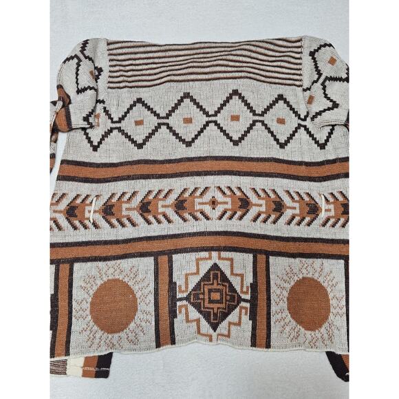 Fringes Southwest Aztec Cardigan Sweater Womens S Acrylic Fringe Native Navajo - Picture 8 of 8